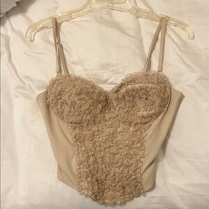 Elegant Beige Ruffled Camisole